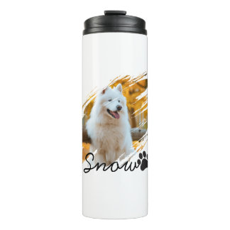 Bouteilles Isothermes Custom Pet Photo & Name Modern Brushstroke Mug