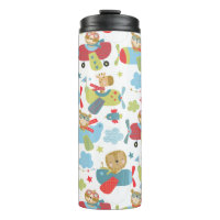 Cute Animal Pilote Avions Volant Motif Whimsical