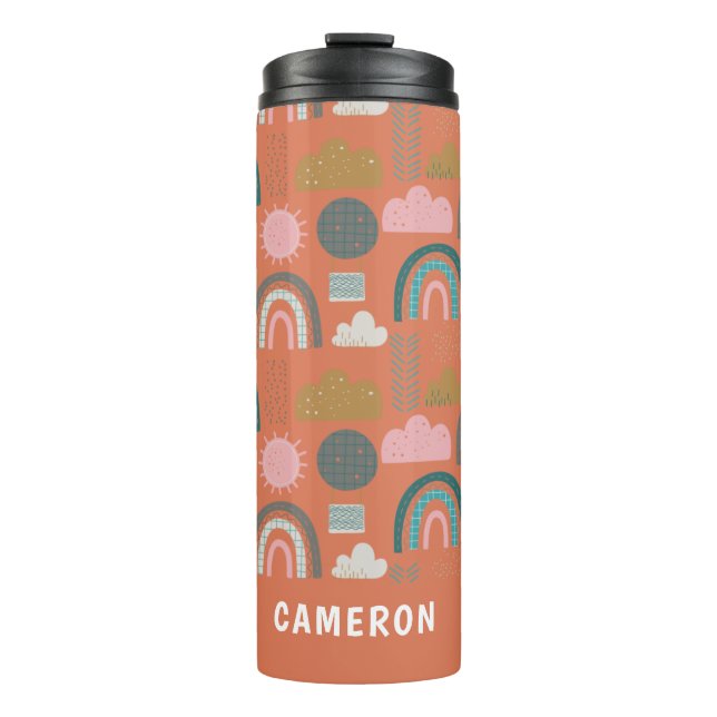 Bouteilles Isothermes Cute arc-en-ciel scandinave personnalisé (Devant)