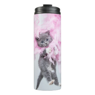 Bouteilles Isothermes Cute Cat panache rose