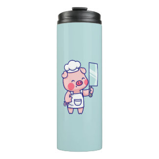 Bouteilles Isothermes Cute Chef Pig with Cleaver