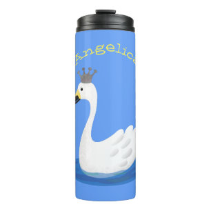 Bouteilles Isothermes Cute cygne blanc avec dessin de la couronne