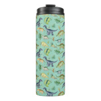 Cute Dinosaures Vert Aquarelle Enfants Motif