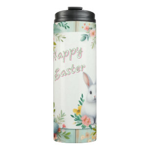 Bouteilles Isothermes Cute, floral heureux lapin de Pâques