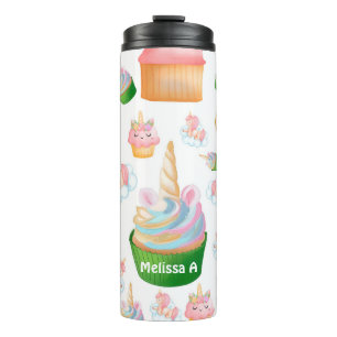 Bouteilles Isothermes Cute Girl Rose Green Cupcake Unicorn 
