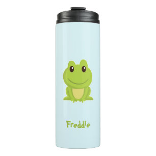 Bouteilles Isothermes Cute grenouille verte sur bleu