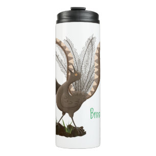 Bouteilles Isothermes Cute happy superb lyrebird cartoon illustration