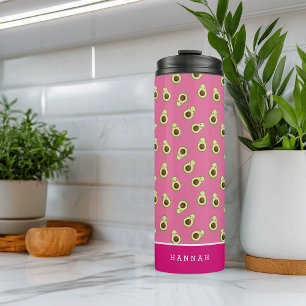 Bouteilles Isothermes Cute Kawaii Smiling Avocado Motif Personnalisé