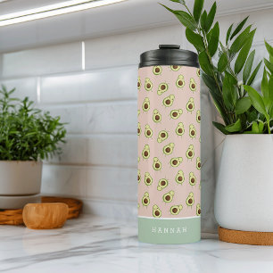 Bouteilles Isothermes Cute Kawaii Smiling Avocado Motif Personnalisé