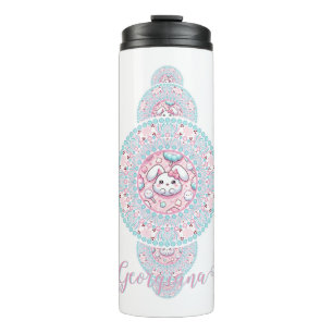 Bouteilles Isothermes Cute personnalisée Kawaii Bunny Ornamental Mandala