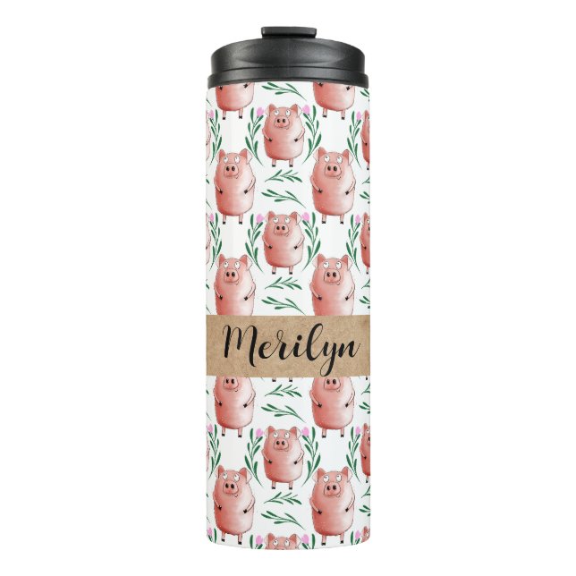 Bouteilles Isothermes Cute Pig Nursery School Design – Adorable Farm  (Devant)