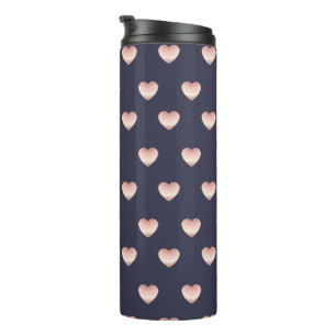 Bouteilles Isothermes Cute Rose or rose brillant Coeurs Motif