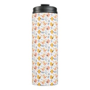 Bouteilles Isothermes Cute Spring Chicks et modèle floral