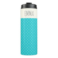Cute Turquoise Bleu Pois Personnalisé