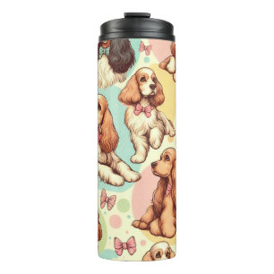 Bouteilles Isothermes Cute Vintage Cocker Spaniel sans couture Motif