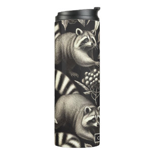 Bouteilles Isothermes Cute Vintage Racoon sans couture