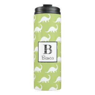 Bouteilles Isothermes Cute White Brontosaurus Dinosaur Personnalisé
