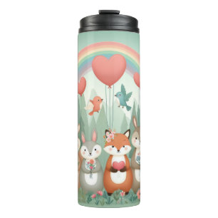 Bouteilles Isothermes Cute Woodland Creature arc-en-ciel valentine's