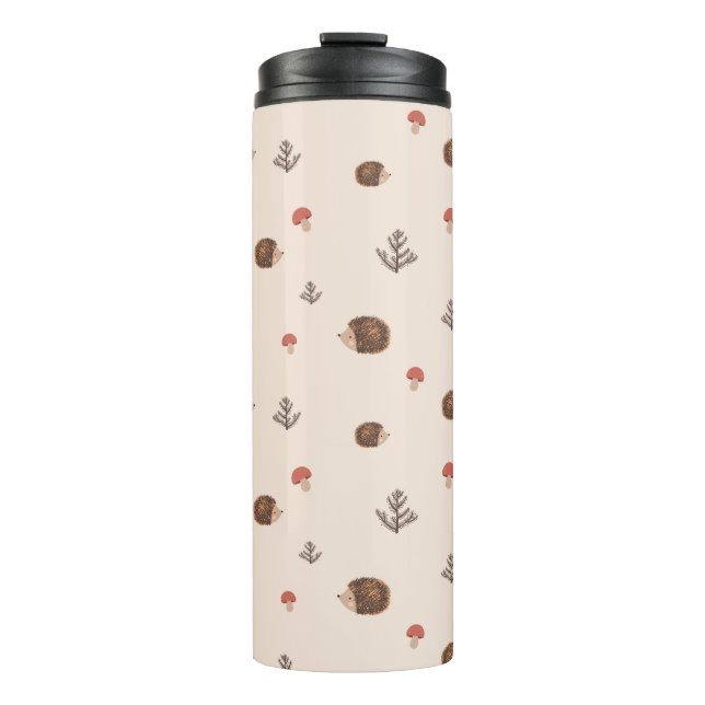 Bouteilles Isothermes Cute Woodland Hérisson et Motif de champignons (Devant)