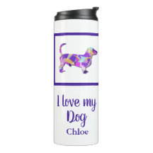Dachshund mignon chien Silhouette Purple PY&B