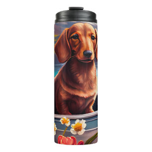 Bouteilles Isothermes Dachshund sur une pagaie : une aventure Pittoresqu