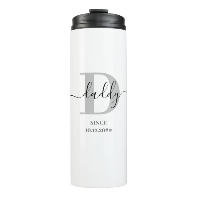 Bouteilles Isothermes Daddy Elegant Script Monogramme (Devant)