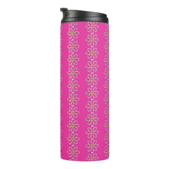 Bouteilles Isothermes Daisy Chain rose chaud (Tourné sur la droite)