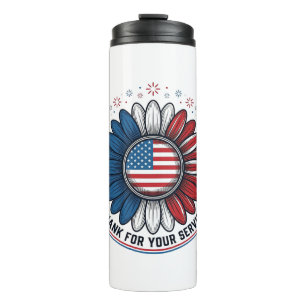 Bouteilles Isothermes Daisy patriotique Merci pour votre chemise de serv