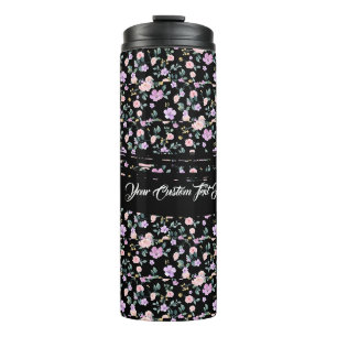 Bouteilles Isothermes Dame Fleur Noire motif floral