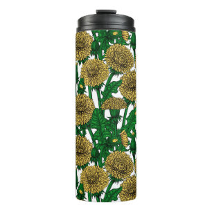 Bouteilles Isothermes Dandelions sur un cancre thermique blanc