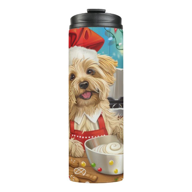 Bouteilles Isothermes Dandie Dinmont Terrier Cuisine de Noël (Devant)