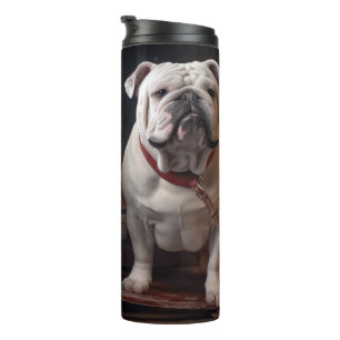 Bouteilles Isothermes Décor de Noël Bulldog Snowy Sleigh