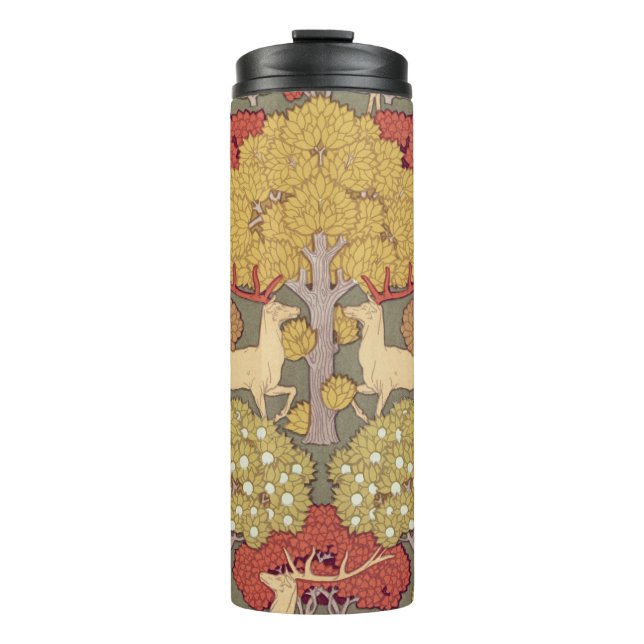 Bouteilles Isothermes Deer &Tree Squirrel Bird Rowan Berries Art Nouveau (Devant)