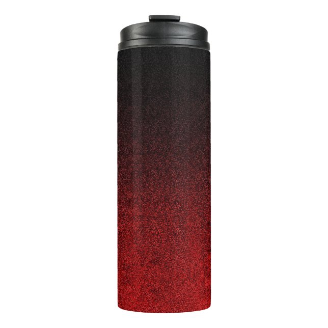 Bouteilles Isothermes Dégradé de Parties scintillant rouge et noire (Devant)