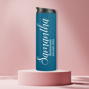 Bouteilles Isothermes Demoiselle d'honneur personnalisée Blue