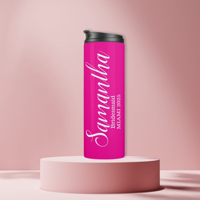 Bouteilles Isothermes Demoiselle d'honneur personnalisée rose  (Créateur téléchargé)
