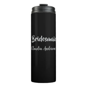 Bouteilles Isothermes Demoiselles d'honneur nom mariage argent noir