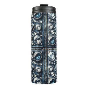 Bouteilles Isothermes Denim & Diamonds Bling Bijou Glamour Fines Pierres