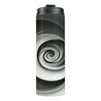 Bouteilles Isothermes Design abstrait élégant en spirale noir et blanc