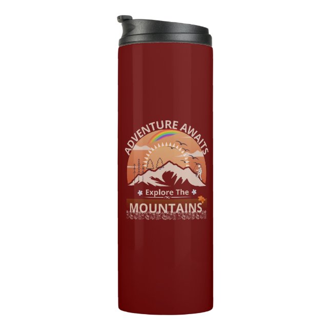 Bouteilles Isothermes Design "Adventure Await-Explore the mountain" (Tourné sur la droite)