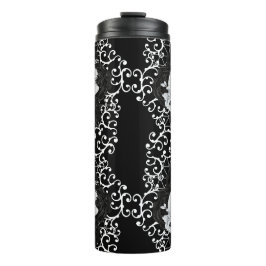Bouteilles Isothermes Design gothique avec crâne et rose noir