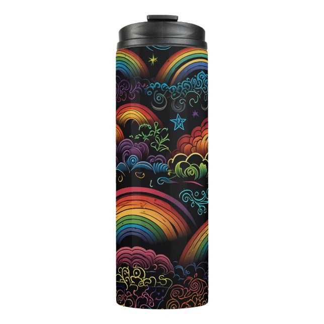 Bouteilles Isothermes Design LGBYQ arc-en-ciel (Devant)