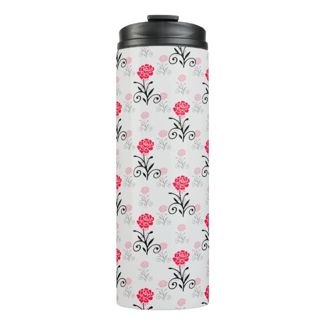 Bouteilles Isothermes Design Motif de l'étalage de fleurs de rose rouge (Devant)