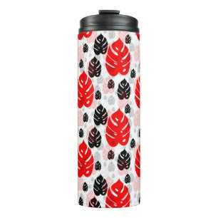 Bouteilles Isothermes Design Motif d'illustration de feuille noire rouge