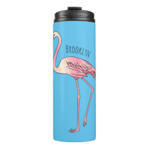 Bouteilles Isothermes dessin animé d'oiseau Flamant rose