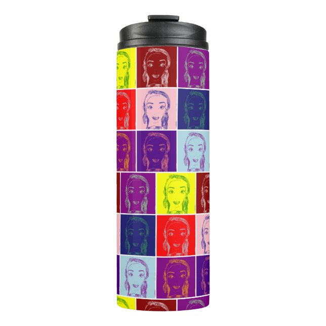 Bouteilles Isothermes dessin animé pop art féminin (Devant)