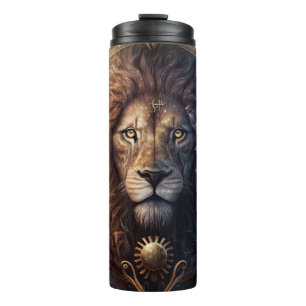 Bouteilles Isothermes Dessin aquarelle du signe du zodiaque Lion