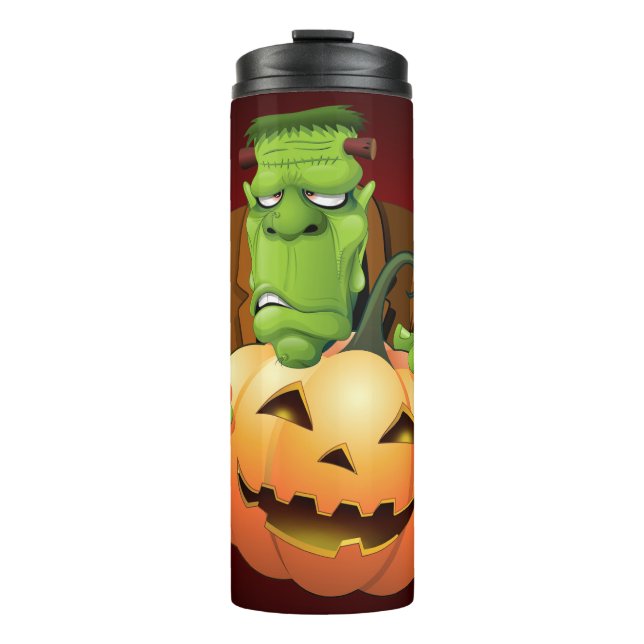 Bouteilles Isothermes Dessin de Frankenstein Monster avec Citrouille (Devant)