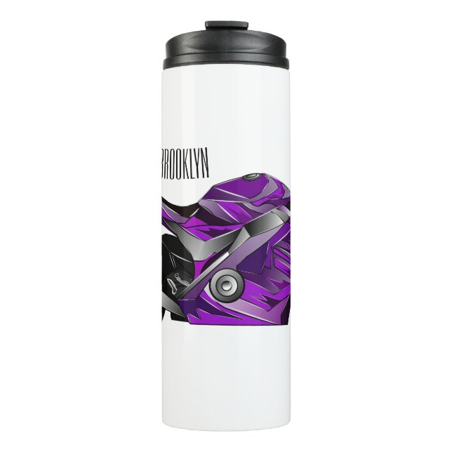 Bouteilles Isothermes Dessin de moto de sport violet (Devant)