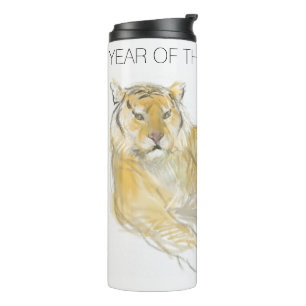 Bouteilles Isothermes Dessin original Tigre chinois Année Anniversaire T
